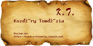 Kozáry Tomázia névjegykártya